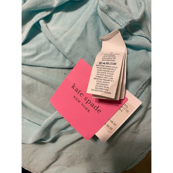 NWT Kate Spade Something Borrowed Pajama Top SMALL Blue MRS Bridal Ruffle Sleep - Picture 5 of 6